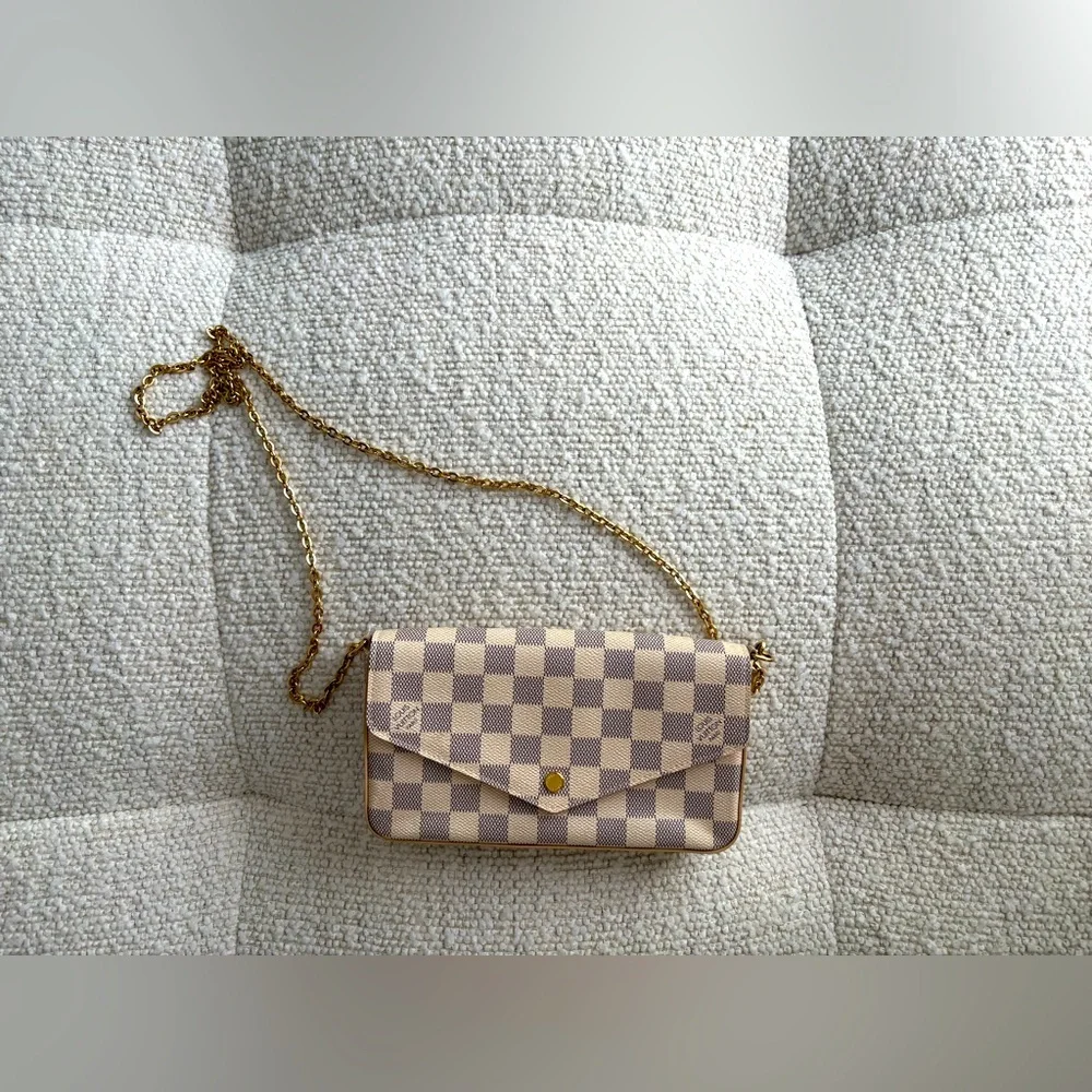 Louis Vuitton Pochette Felicie in Damier Azur Canvas, Great Condition! - Picture 1 of 14